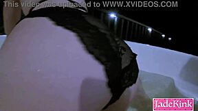 neighbors hotwife rides cock in hot tub while hubby watches her submit passionately