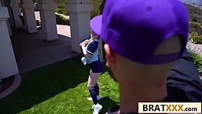 petite blonde baseball babe!! does her coach's monster cock pounding make you hard?