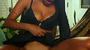 Latina freak orgasms hard stuffing monster vibrator in tight hairy pussy