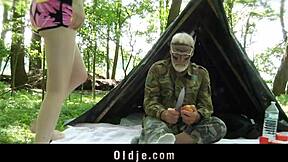 lonely grampa fucks young girl deep in the forest woods