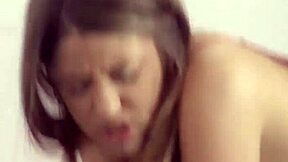 how does her shaved pussy take that massive cock bent over pov?