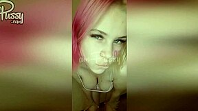 Crazy blonde teen fingers shaved pussy close-up on bedroom floor to orgasm