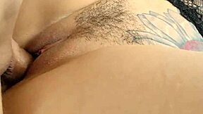 check out this curvy babe's floppy tits bouncing in nylons during rough older guy fuck