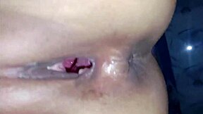 Village teen creams hard on homemade pussy orgasm ride