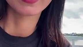 18yo slut films tight pussy masturbation for cuckold hubby outdoors!