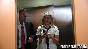 young blonde student teen stuck elevator takes monster cock freeuse pounding
