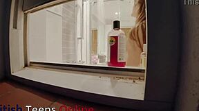 your neighbor's wet pussy flashes in steamy shower