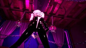 Gothic petite teen pegs guy hard in BDSM vr!