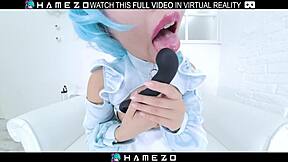 minami sato's cat girl pussy drips on black dildo vr play