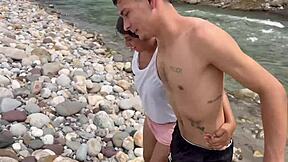 Stepsis Gets Super Horny Outdoors Begging River Fuck Action