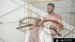 SEXY MASSEUSE EMMA ROSIE FUCKS IN-LAW IN NURU MASSAGE!