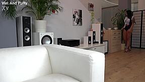 gorgeous curvy czech teen masturbates hard with huge dildo