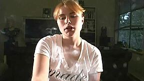 Katie's Petite Blonde Smoker Tits Tease in SFW Casting