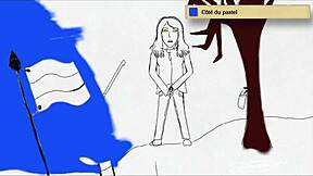 art academy teen girl pees standing in home studio