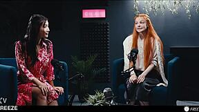 Redhead turns asian babe into time-stop fuckdoll sex slave