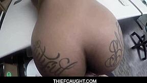 Black Teen Thief Sarah Banks Fucked Hard by Cop for Shoplifting Bust