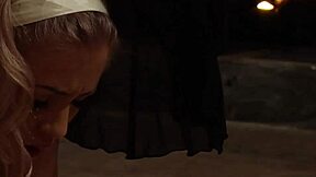 submissive teen slave bent over fingered by lesbian madame