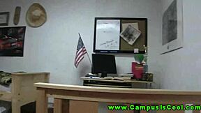 hot dorm teens ride cock bent over and doggystyle