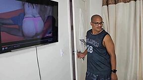 hot asian friend waits masturbating to porn then fucks me hard