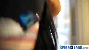 hot teen's tight jeans ripped for monster cock pounding