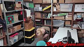 Blonde shoplifter fucked hard then facial