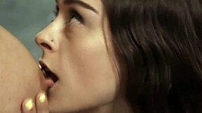 Busty Lesbian Instructor Licks Young Student Pussy Deep