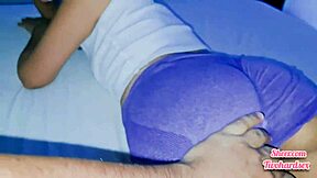 petite latina teen drops panties for stepcousin doggystyle ass pounding close up.