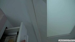 Honey Blossom Sucks Stepson's Cock Till Tongue Cumshot