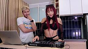 Colombian DJ Allison Sweet Rides Hard Cock After Party