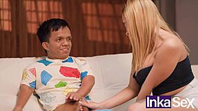 Curvy Brazilian gym slut rips clothes for stepson pounding.