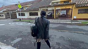 Street Stranger Seduces Busty Latina Student Into Rough Fuck