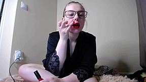 Wearing lipstick sucking see-through cock feels so naughty emotional
