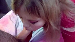 Cute teen chokes on deepthroat gagging cum in hardcore blowjob