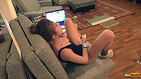 stepbro caught sis masturbating now fucks her doggy