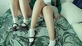 three college students fuck hard first time skinny latina nerds kiss outdoor homemade trio