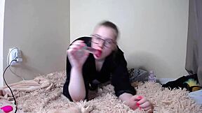 Wearing lipstick sucking see-through cock feels so naughty emotional