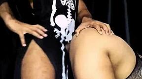 snuck this huge-dick monster home from halloween party!