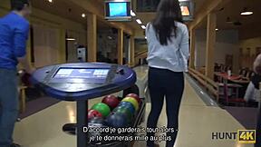 Lucky guy picks up Czech teen for public bowling alley fuck