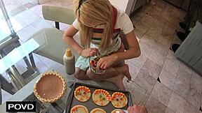 skinny kenzie reeves' tight pussy stuffed full of creampie cum this thanksgiving 🍑💦