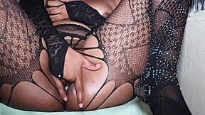 Ebony Christy Summers masturbates while getting dressed horny