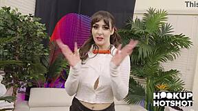 Petite brunette gags on monster cock deepthroat then ripped clothes doggystyle facial.