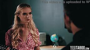 janitor rails tiny blonde student's hairy cunt in class