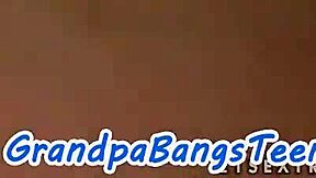 Grandpa screws adorable big tits European teen missionary creampie