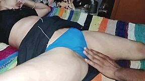 Damn, my cute girlfriend calls me over for rough bedroom fucking while alone - hot hindi moans!