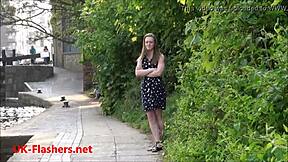 Sexy Teen Lauras Amateur Public Flashing Exposes Small Tits
