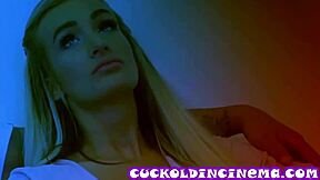 cuckold cinema: blonde's huge boobs milked by strangers