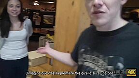 Lucky guy picks up Czech teen for public bowling alley fuck