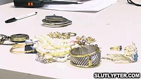 Crystal Chase's Big Tits Deepthroat Pleads with Officer Calvin to Ignore Shoplifting in Office