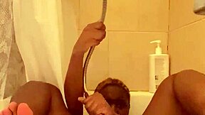 Who's watching this cute blonde shower pussy tease?