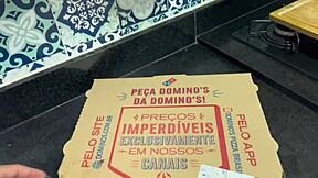 Girlfriend eyes my pizza jealously then rides rough before dinner ft amberzinha.